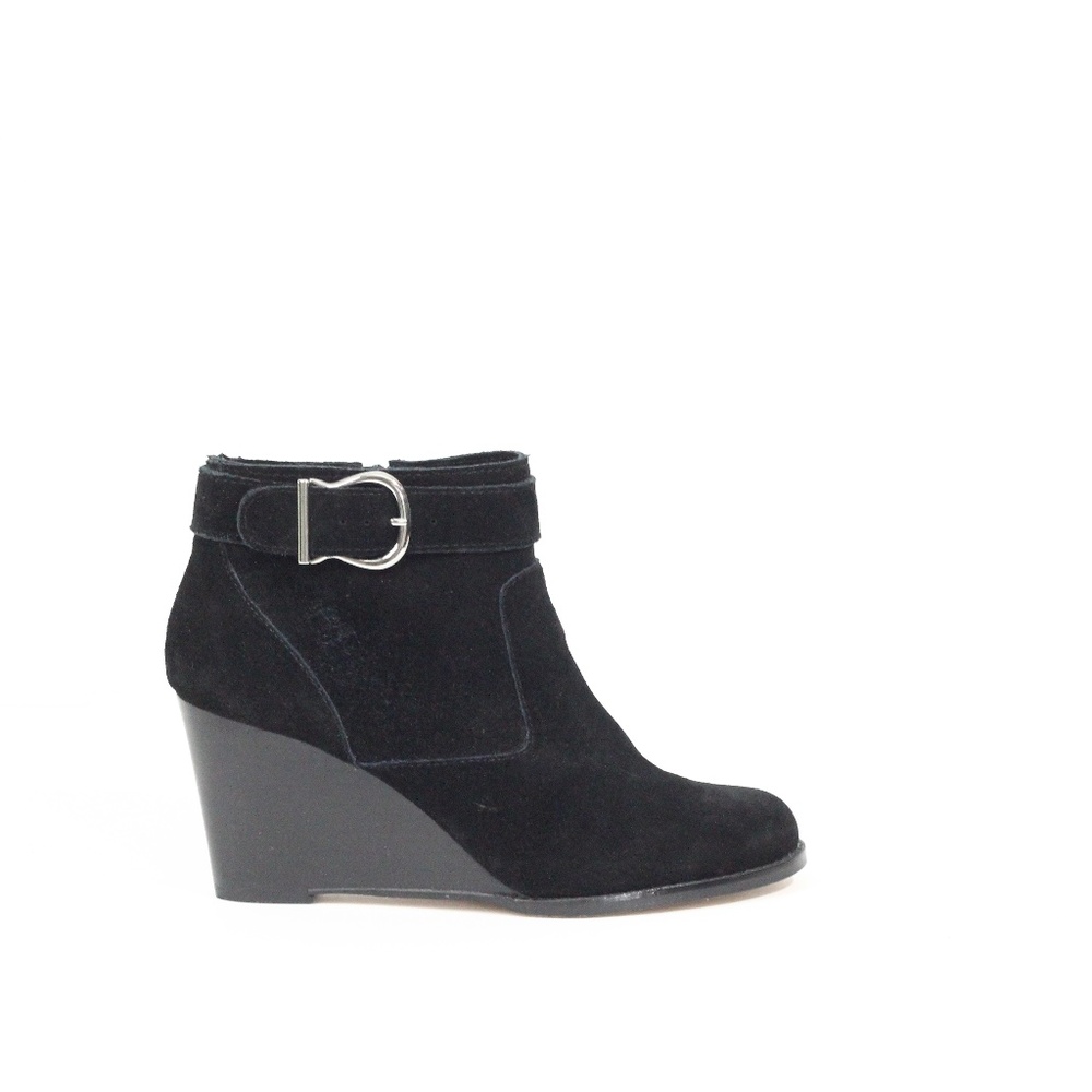 Sole Society Black Wedge Boots sz 8 Women Fashion Booties suede peytal